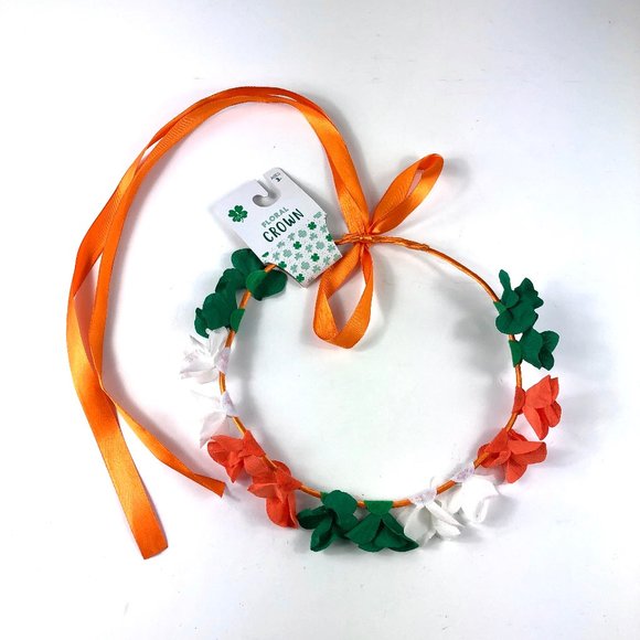 St. Patrick's Day Floral Shamrock Headband Crown - Picture 1 of 1